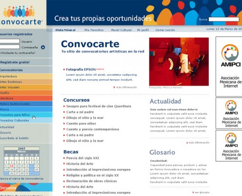 Homepage Convocarte